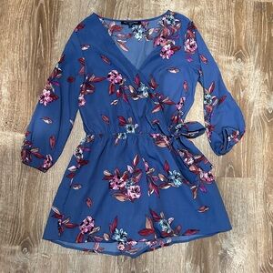 Blue floral romper